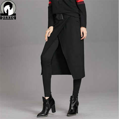High Street Harajuku Styal Vintage Cotton Elastic Winter Leggings For Women Trousers + Apron 2 Suit Sexy Casual Leggins Jeggings