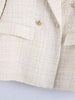 High Street Turn-down Collar Double Breasted Button Solid