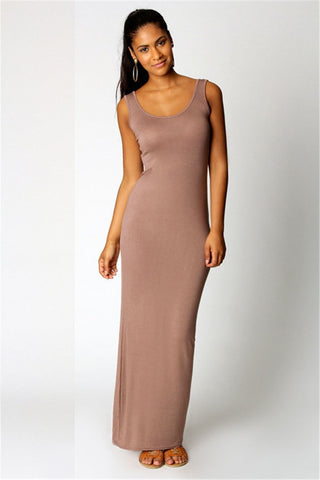High Stretch Tank Robe Spring Summer 2022 Elegant Women Sexy Dress O-neck Sleeveless Slim Maxi Dress Thin Long Dress Vestidos