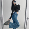 High Waist Blue Jeans Harajuku Korean Ulzzang Harajuku Denim Pants Wild Daily Casual Girl Loose Trouser Streetwear Jean Femme