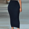 High Waist Bodycon Skirt For Women Mid-Calf Casual Skirt Office Lady  Solid Black Grey Green Maxi Skirt New