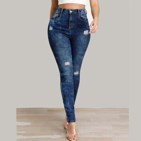 High Waist Butt Lifting Skinny Women Jeans Ripped Ultra Stretch Women Denim Pencil Pants