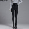 High Waist Denim Pencil Pants 2022 winter Dark Blue Skinny Jeans Woman  for Women Korean Chic Show Slim Jean Female Plus size