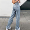 High Waist Denim Women's Trousers Spring Butterfly Print Straight-leg Pants High Street Style All-match Jeans