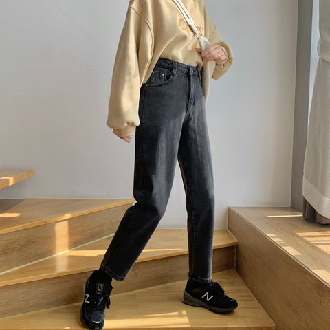 High Waist Jeans For Women black women Jeans Denim Pants Harem Cotton boyfriend large size ladies jeans