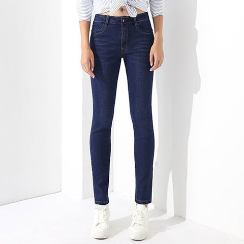 High Waist Jeans Woman Pants Denim Trousers Femme Blue Mom Jeans For Women Stretch Skinny Women's Jean Plus Size GAREMAY