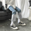 High Waist Jeans Women Denim Summer Chic Ankle-Length Design Ladies Trouser All-match Solid Korean Loose Teens Streetwear Washed