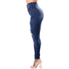 High Waist Jeans Women Slim Washed Ripped Hole Gradient Long Jeans Denim Sexy Regular Pants Ripped Jeans For Women Jean*#