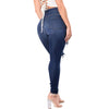High Waist Jeans Women Slim Washed Ripped Hole Gradient Long Jeans Denim Sexy Regular Pants Ripped Jeans For Women Jean*#