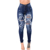High Waist Jeans Women Slim Washed Ripped Hole Gradient Long Jeans Denim Sexy Regular Pants Ripped Jeans For Women Jean*#