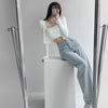 High Waist Loose Comfortable Jeans For Women Streetwear Fashionable Straight Pants Mom Jeans Washed Boyfriend Jeans