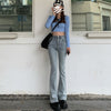 High Waist Loose Comfortable Jeans For Women Wide Leg Pants Elastic Boyfriend Style Denim Pants Trousers Plus Size