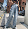 High Waist Loose Korean Jeans For Women Straight Pants Mom Jeans White Boyfriend Female Wide-leg Streetwear Spring Trousers