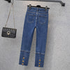 High Waist Pencil Ankle-length Denim Pants Women Summer Casual Light Washed Tassel Jeans Mom 2022 Streetwear Trouser