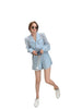 High Waist Shorts Suit Outfits Women's Summer Outfits Long Lantern Sleeve Shirt Casual Loose Two Piece Set Clothing
