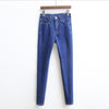 High Waist Skinny Slim All-matched Denim Jeans Black Blue Casual Fashion Basic Long Pencil Pants Trousers Female jeans Women