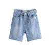 High Waist Slim Denim Shorts Bermuda Plus Size Woman Tassel Tight Five-point Denim Shorts Washed Sexy Female summer