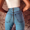 High Waist Stretch Elastic Pencil jeans Light Blue Denim Long Jeans skinny high waist jeans Back zipper denim trousers