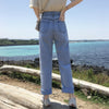 High Waist Wide Leg Straight Loose Raw Hem Jeans for Women XS S M L XL