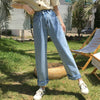 High Waist Wide Leg Straight Loose Raw Hem Jeans for Women XS S M L XL