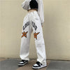 High Waist Women Jeans Vintage Streetwear White Straight Baggy Trouser Casual Autumn Ladies Wide Leg Denim Pants
