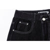 High Waist Women Jeans Vintage Washed Classic Black Casual Baggy Straight Denim Trouser Mom Korean Autumn Denim Pants