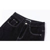 High Waist Women Jeans Vintage Washed Classic Black Casual Baggy Straight Denim Trouser Mom Korean Autumn Denim Pants