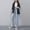 High Waisted Jeans Women Adjustable Waistline Streetwear Full Length Stylish Leisure Denim Straight Trousers Feminino Simple BF