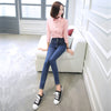High elastic jeans for women jeans with high waist jeans plus size women jeans femme washed denim pants skinny pencil pants cs5