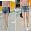High elastic thin denim shorts women's slim mid waist jeans skirt summer anti walk pants women's pants