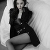 High-end Casual Blazer Women' Suit Notched Single Breasted Four Pockets Long Sleeve Black Designer Elegant Lady Work Coat