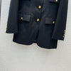 High-end Casual Blazer Women' Suit Notched Single Breasted Four Pockets Long Sleeve Black Designer Elegant Lady Work Coat