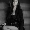 High-end Casual Blazer Women' Suit Notched Single Breasted Four Pockets Long Sleeve Black Designer Elegant Lady Work Coat