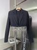 High-end Diamond Tassels Blazer Suit for Women 2022 Temperament Short Blazer and Pencil Skirt Chic High Street Blazer Suit