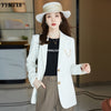 High-end Jacket Plus Size Autumn and Winter Slim Single-breasted Ladies Office Suit Temperament Long-sleeved Suit Female