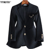 High-end Jacket Plus Size Autumn and Winter Slim Single-breasted Ladies Office Suit Temperament Long-sleeved Suit Female