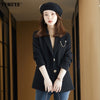 High-end Jacket Plus Size Autumn and Winter Slim Single-breasted Ladies Office Suit Temperament Long-sleeved Suit Female