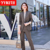High-end Plus Size Women's Suit Skirt Two-piece Autumn 2022 Plaid Ladies Office Blazer Casual High-waist Elegant Skirt