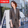 High-end Plus Size Women's Suit Skirt Two-piece Autumn 2022 Plaid Ladies Office Blazer Casual High-waist Elegant Skirt