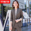 High-end Plus Size Women's Suit Skirt Two-piece Autumn 2022 Plaid Ladies Office Blazer Casual High-waist Elegant Skirt