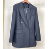 High-end Suit Jacket Women Autumn 100% Wool Horn Buckle White Small Suit 2023 Winter Black Double-Breasted Slim Commuter Classic