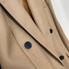 High-end Suit Jacket Women Autumn 100% Wool Horn Buckle White Small Suit 2023 Winter Black Double-Breasted Slim Commuter Classic