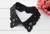 High-end multicolor classic bow tie Hollow Lace Embroidery Floral apricot square collar sweater Detachable collars Women