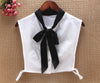 High-end multicolor classic bow tie Hollow Lace Embroidery Floral apricot square collar sweater Detachable collars Women