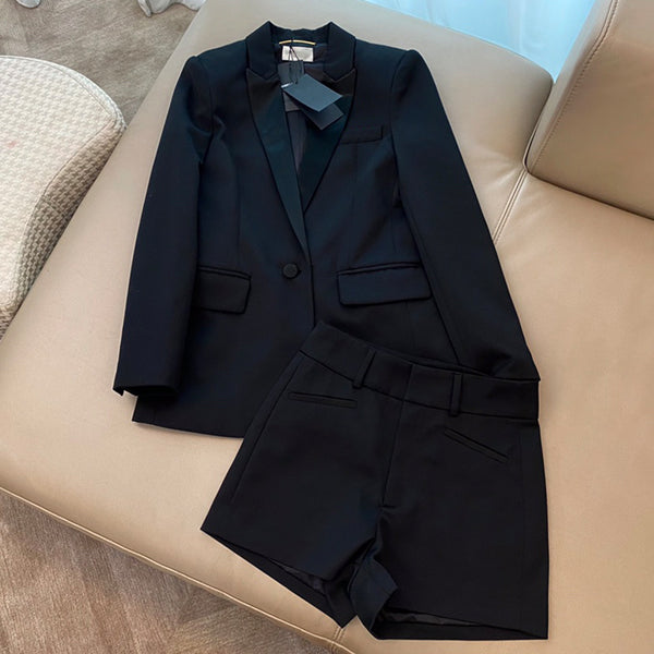 High-end professional business suit female short suit business temperament short black and white business suit spring an