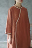 High grade cotton hemp tea dress women's 2022 slim temperament medium length forest robe ethnic style dress 0403