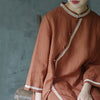 High grade cotton hemp tea dress women's 2022 slim temperament medium length forest robe ethnic style dress 0403