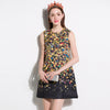 High quality 2022 Novelty Print Diamonds Straight dress new summer women gold coin Appliques Sleeveless Tank dres