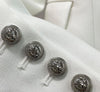 2023ss Woman Classic White Blazer Double Breasted Silver Buttons Front Suit with pockets