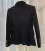 !!! Black Double Breasted Gold Buttons Dotted Velvet Blazer Suit Long Sleeves Slim Waist Buttoned cuffs